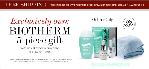 The Bay: Biotherm Gift Set with $30 Purchase + Free Shipping