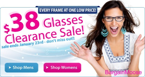 Clearly Contacts $38 Glasses Clearance Sale