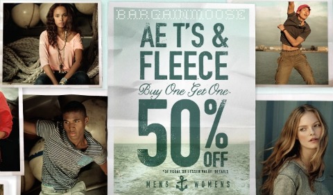 AmericanEagle American Eagle: Free Shipping (17th) + BOGO 50% Off Fleece & Tees + 15% Off Coupon Code