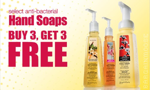 BBW Bath & Body Works: Buy 3 Get 3 Free Hand Soaps