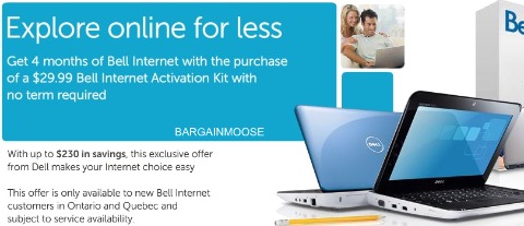 Bell 4 Months of Internet from Bell for $29.99 (ON, PQ)
