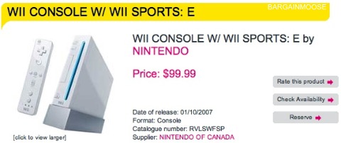 HMV HMV: WII Console with Wii Sports only $99.99