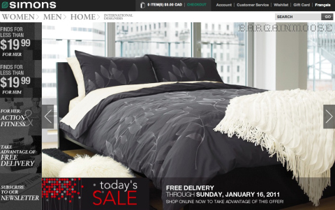 Simons.ca: Free Shipping This Weekend