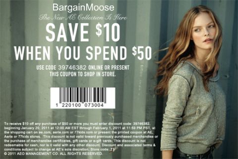 American Eagle Canada: Save $10 Off $50 Photo American Eagle Canada: Save $10 Off $50