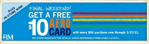 Aeropostale Aeropostale: $10 Off Printable Coupon + Free $10 Aero Card with $50+ Purchase