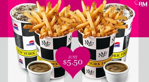 NewYorkFries New York Fries: Fries, Pop + Dip for Two only $5.50 Printable Coupon