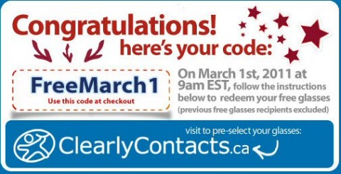 Clearly Contacts: Free Glasses For Ontario Residents (March 1)