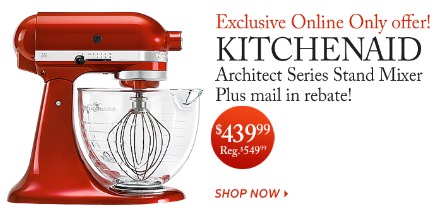 The Bay Online: Save $110 On Kitchenaid Mixer & $50 Rebate Photo The Bay Online: Save $110 On Kitchenaid Mixer & $50 Rebate
