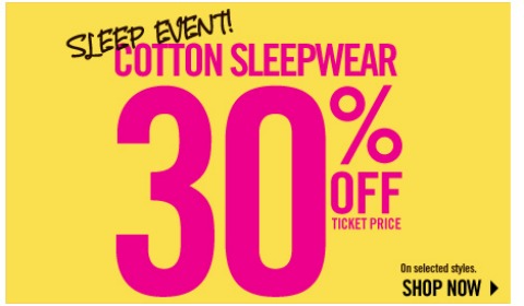 La Senza 30% Off Cotton Sleepwear