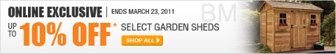 Home Depot: Up to 10% off Garden Sheds