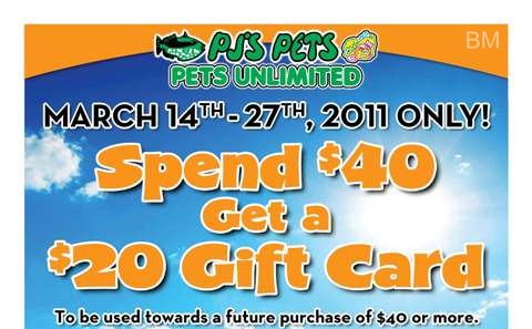 PJsPets Pjs Pets: Spend $40 get a $20 Gift Card