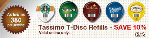 Staples Staples: 10% Off Tassimo T Disc Refills