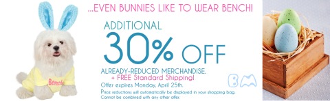 Bench Bench Canada: Extra 30% off Sale