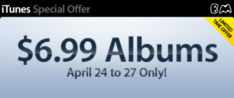 iTunes: $6.99 Albums