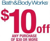 Bath And Body Works Printable Coupon: Save $10 off $30