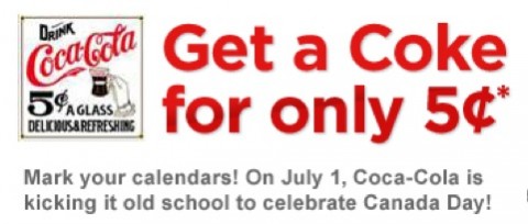 Macs Canada: 5 Cent Coke On Canada Day