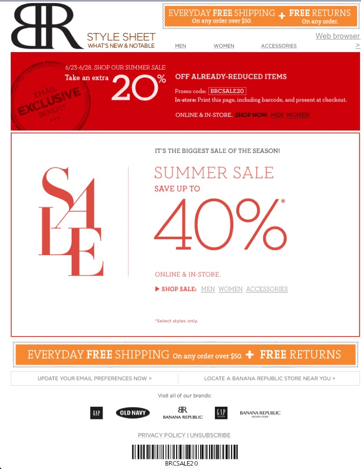 What Banana Republic Coupons Can I Get? Tell your boss how much you save with Banana Republic coupons and he might just put you in charge of the quarterly budget! There are over 20 Banana Republic locations in Canada, or .
