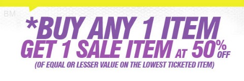 Bench Bench Canada: Buy 1 Get a Sale Item 1/2 Price