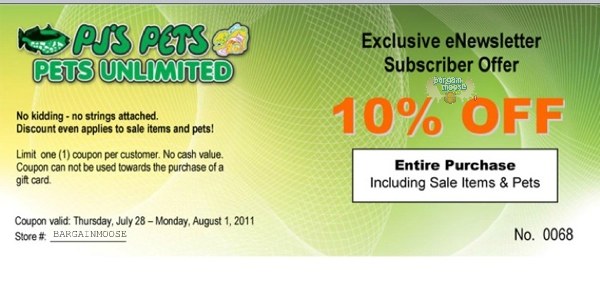 Pjs PJs Pets Canada: Get 10% Off Printable Coupon
