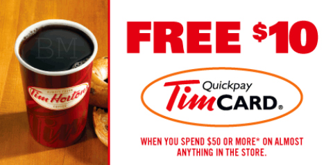 Shoppers Shoppers Drug Mart: Get $10 Tim Hortons Card With $50 Spend