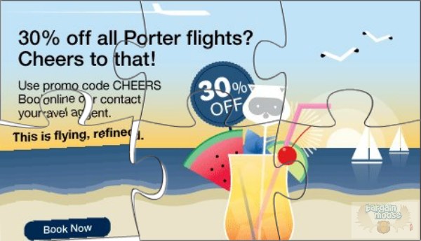 Porter Airlines: 30% Off Coupon Code