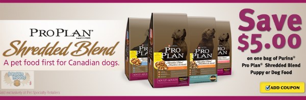 Save Save.ca: $5 Off Purina Pro Plan Shredded Dog or Puppy Food