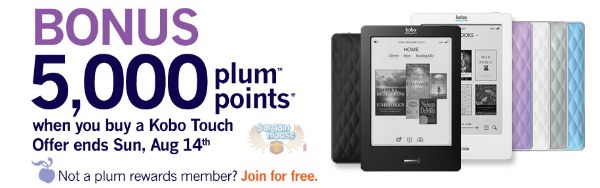 chapters Chapters: Buy a Kobo Touch Get $5,000 Plum Points (worth $10)