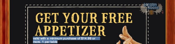 East Side Marios: Free Appetizer Coupon for New Subscribers