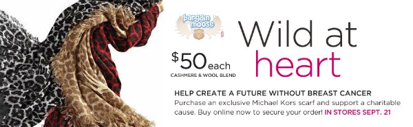 Holt Renfrew: $50 Exclusive Michael Kors Scarfs Supporting Breast Cancer