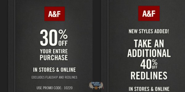 Abercrombie and fitch coupons september 2019