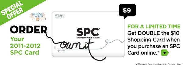 SPC Card: Double The $10 Coupon With Purchase