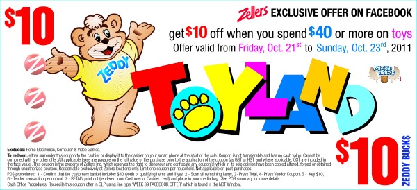 Zellers Canada: $10 Off Toys When You Spend $40 Coupon