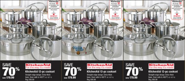 canadiantire Canadian Tire: KitchenAid 12 piece Straightedge Cookware Set $179.99 (Orig. $599.99)