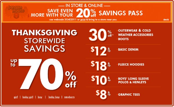 The Childrens Place: Thanksgivings Sale + 20% Off Coupon Code