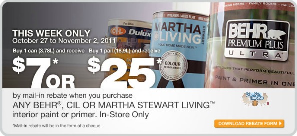 Home Depot Canada: Paint Rebate
