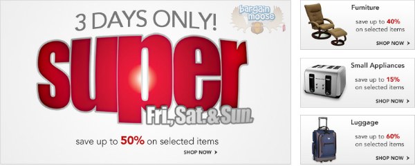 Sears Canada: Super Fri, Sat & Sun   Up to 50% Off