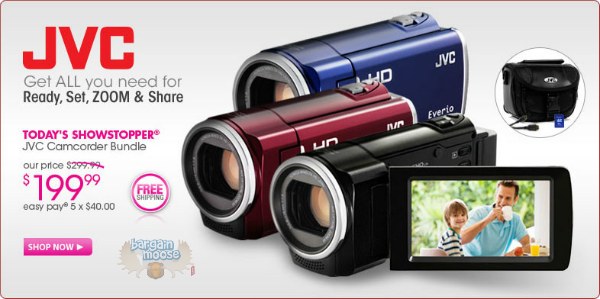 The Shopping Channel: JVC HD Everio GZ HM30 Camcorder Bundle $199.99 (Save $100)