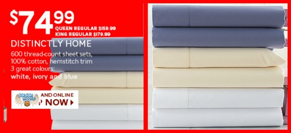 thebay The Bay: Distinctly Home 600TC Sheet Set $74.99 (Reg. $159.99 $179.99)