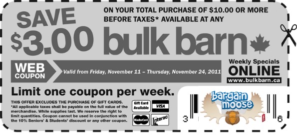 Bulk Barn Canada: $3 Off Coupon (Nov 24)