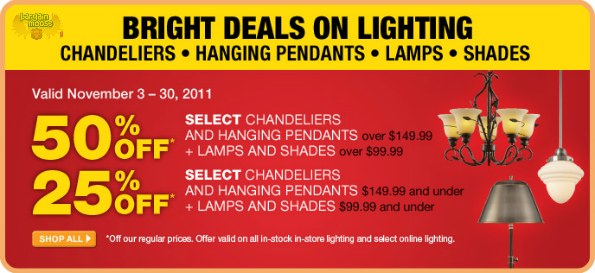 Home Depot: Up to 50% Off Lighting
