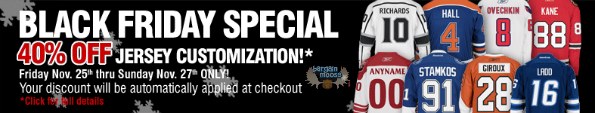 Ice Jerseys: Black Friday Customization Sale