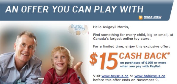 paypal Toys R Us: Get $15 Back When You Spend $100 And Pay With PayPal