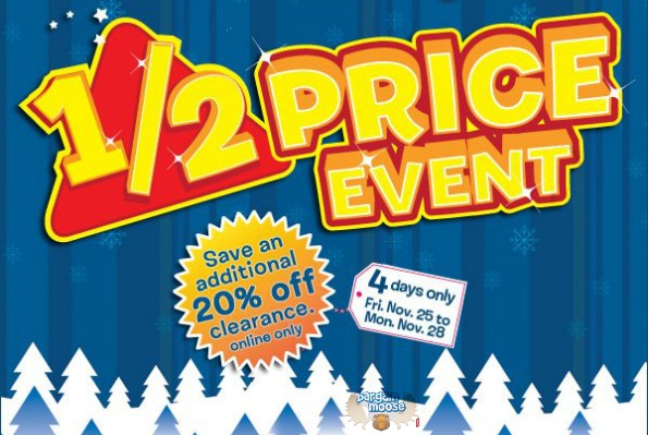 Toys R Us Canada:Black Friday Weekend Half Price Event Nov 25 28