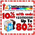Get an extra 10% off @ 123inkcartridges.ca with coupon code 123moose Get an extra 10% off @ 123inkcartridges.ca with coupon code 123moose