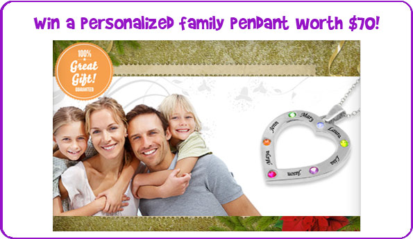 Bargainmoose Super Christmas Gift Giveaway Part 10 – Win a Personalized Family Pendant worth $89!
