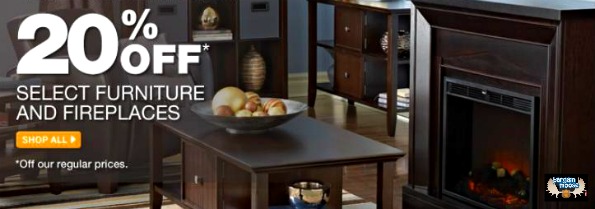 Home Depot Canada: Online Sale, 20% Off Furniture and Fire Places Plus up to 75% Off select Items