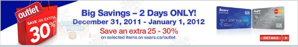 Sears Outlet Canada: Save up to 30% Coupon Codes 2 Days Only Photo Sears Outlet Canada: Save up to 30% Coupon Codes 2 Days Only