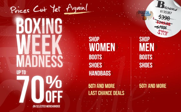 browns Browns: Boxing Week Madness Sale Up to 70% Off