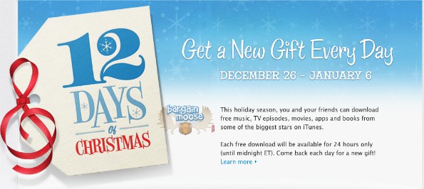 itunes Canadian Freebies: iTunes 12 Days of Gifts