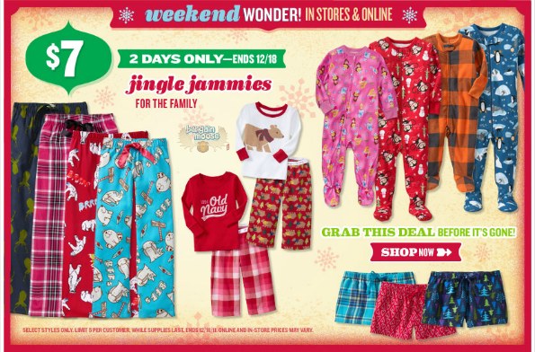 oldnavy Old Navy Canada: Jingle Jammies $7 (Reg. $16.94 $19.94)